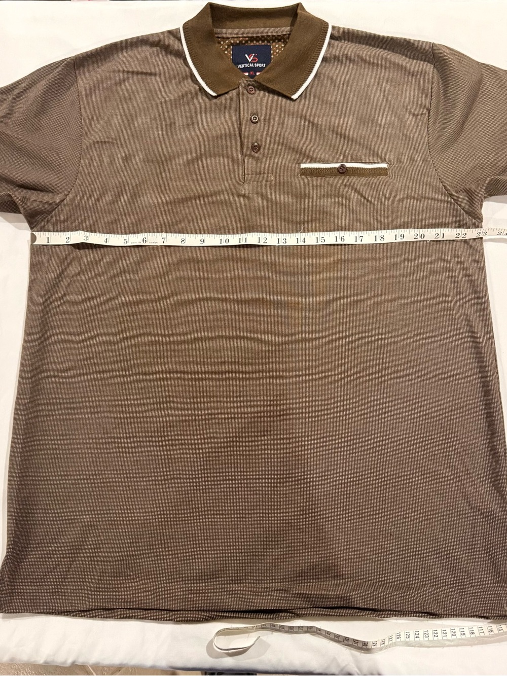 Vertical Sport Men's Brown Polo with Contrast Trim